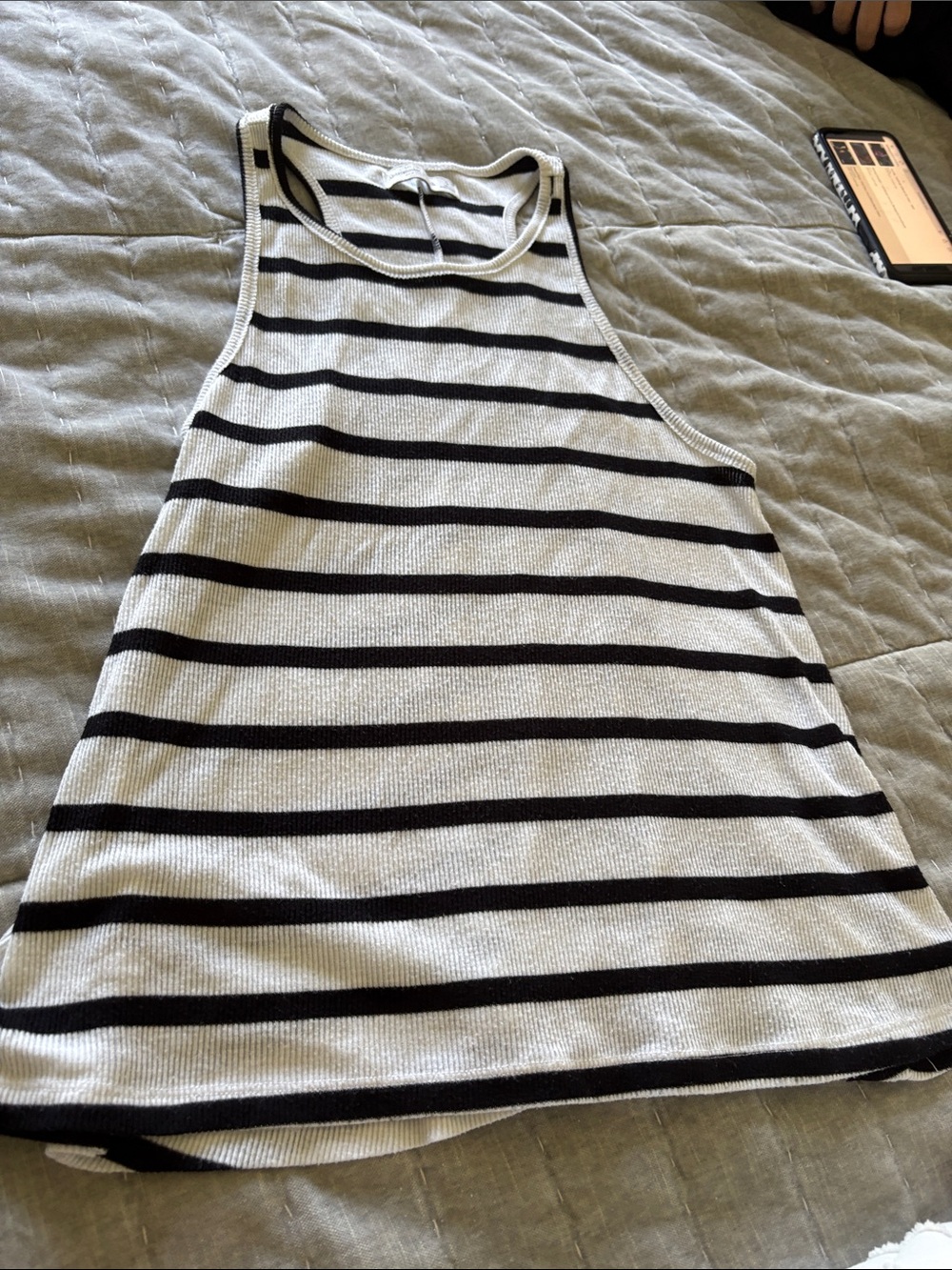 Abercrombie & Fitch Black and White Striped Tank